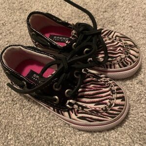Sperry Top Sider Bahama baby zebra print boat shoes